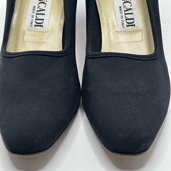 PANCALDI Vintage Designer Black Stretch FABRIC MAX COMFORT Work /DRESS Size 7B - Picture 7 of 9